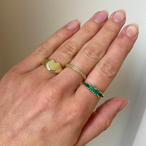 Engraving Ring Heart with Initial | Gold colored