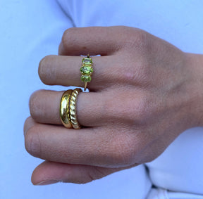 Vintage Triple Peridot ring